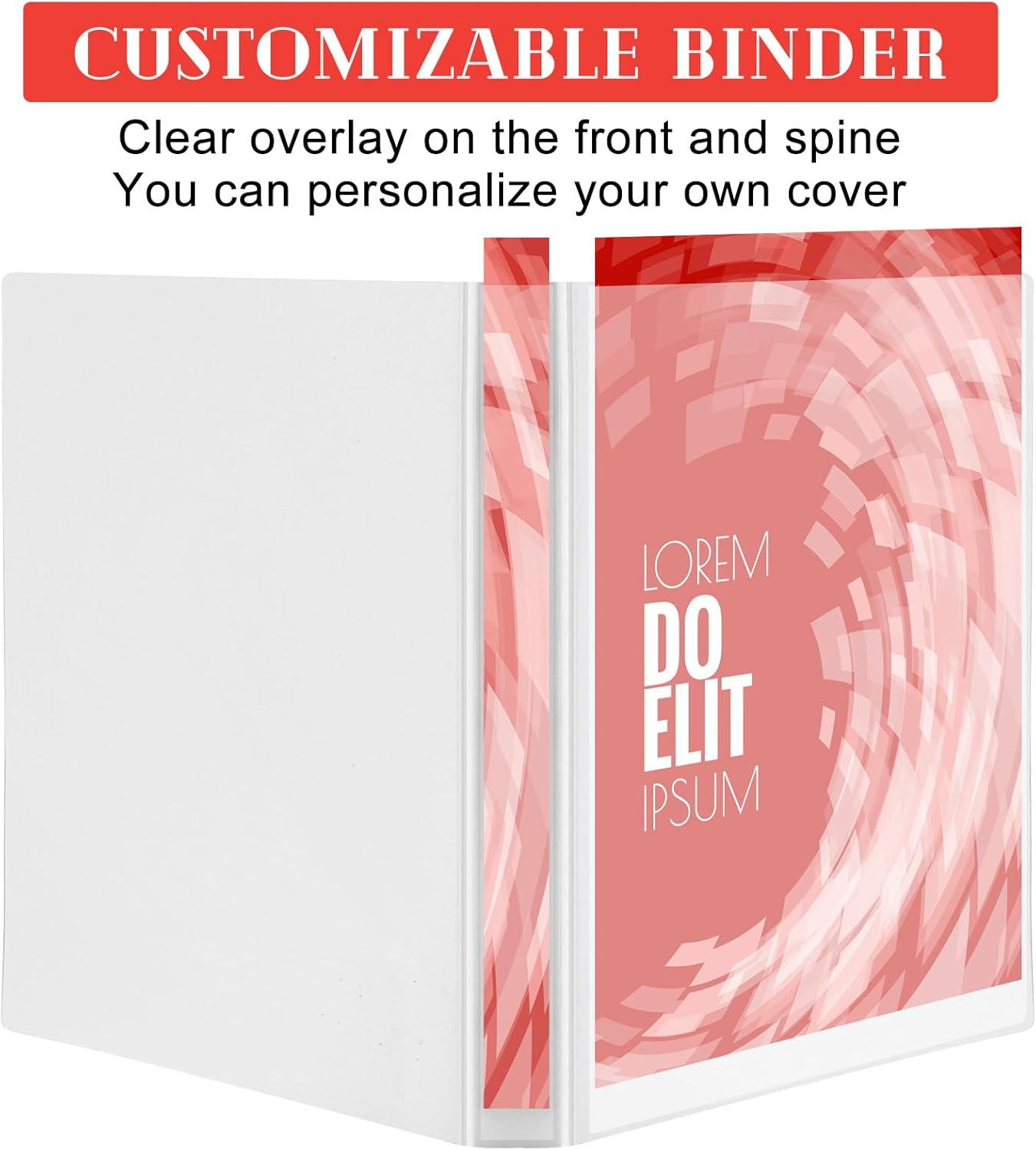 Fulmoon 50 Pcs 3 Ring Binders Bulk with 2 Interior Pockets Round Soft Flexible Ring Binders Holds 175 Sheets with Clear Cover for Office School(White,1 Inch)