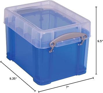 Really Useful Box Plastic Storage Container With Built-In Handles And Snap Lid, 3 Liters, 6 1/2 x 7 1/4, 9 1/2 x 7 1