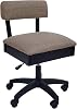 Arrow Sewing H8140 Adjustable Height Hydraulic Sewing and Craft Chair with Under Seat Storage and Solid Fabric, Princess Hazel Tan Fabric
