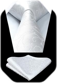Paisley Ties for Men Solid Tie Handkerchief Floral Men's Necktie & Pocket Square Set Wedding Classic Mens Ties