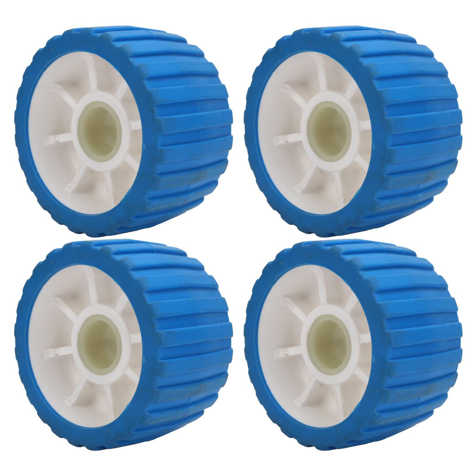 Wobble Roller, Boat Trailer Roller for Fishing Boat Accessories, 4Pcs Trailer Wobble Rollers, Ribbed Wobble Roller for Boats Trailers, 4.92 X 2.87 X 1.18in, Marine Wobble Roller
