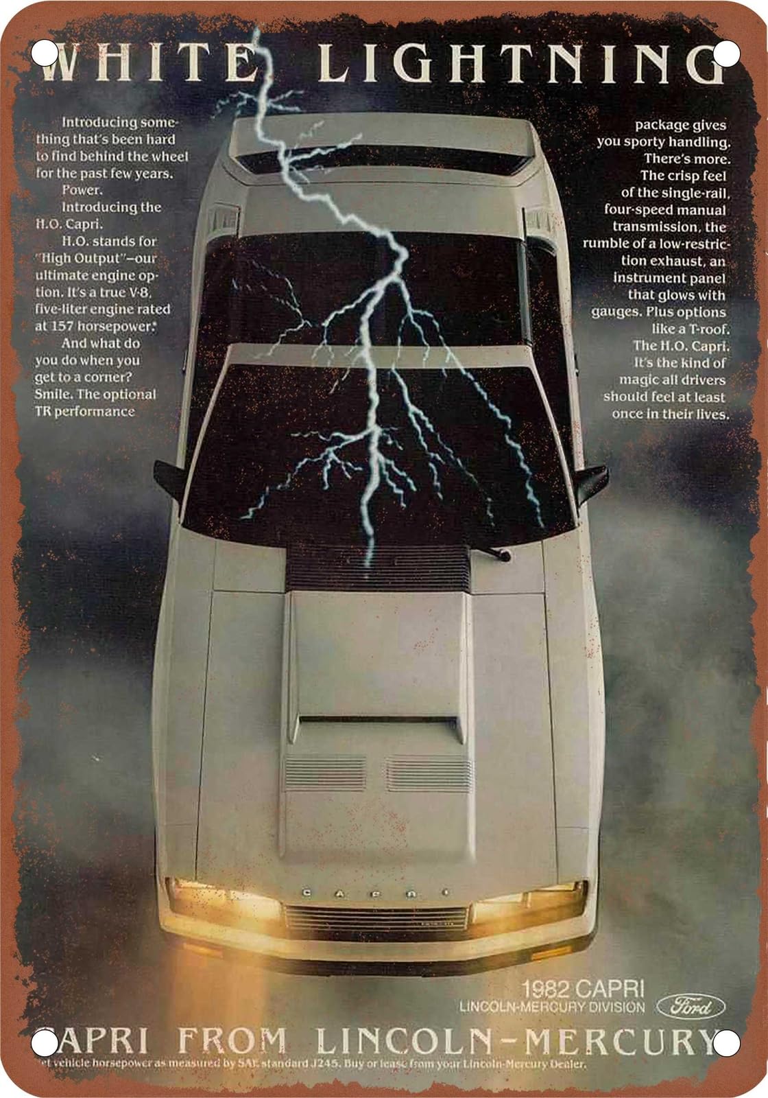 METAL SIGN - 1982 Mercury Vintage Ad 02 - Old Retro Rusty Look home decor