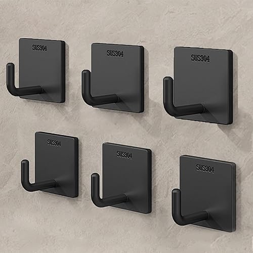 Ganchos adhesivos para toallas de pared resistentes, paquete de 6, soportes impermeables para toallas adhesivas para baño, cocina o uso doméstico,