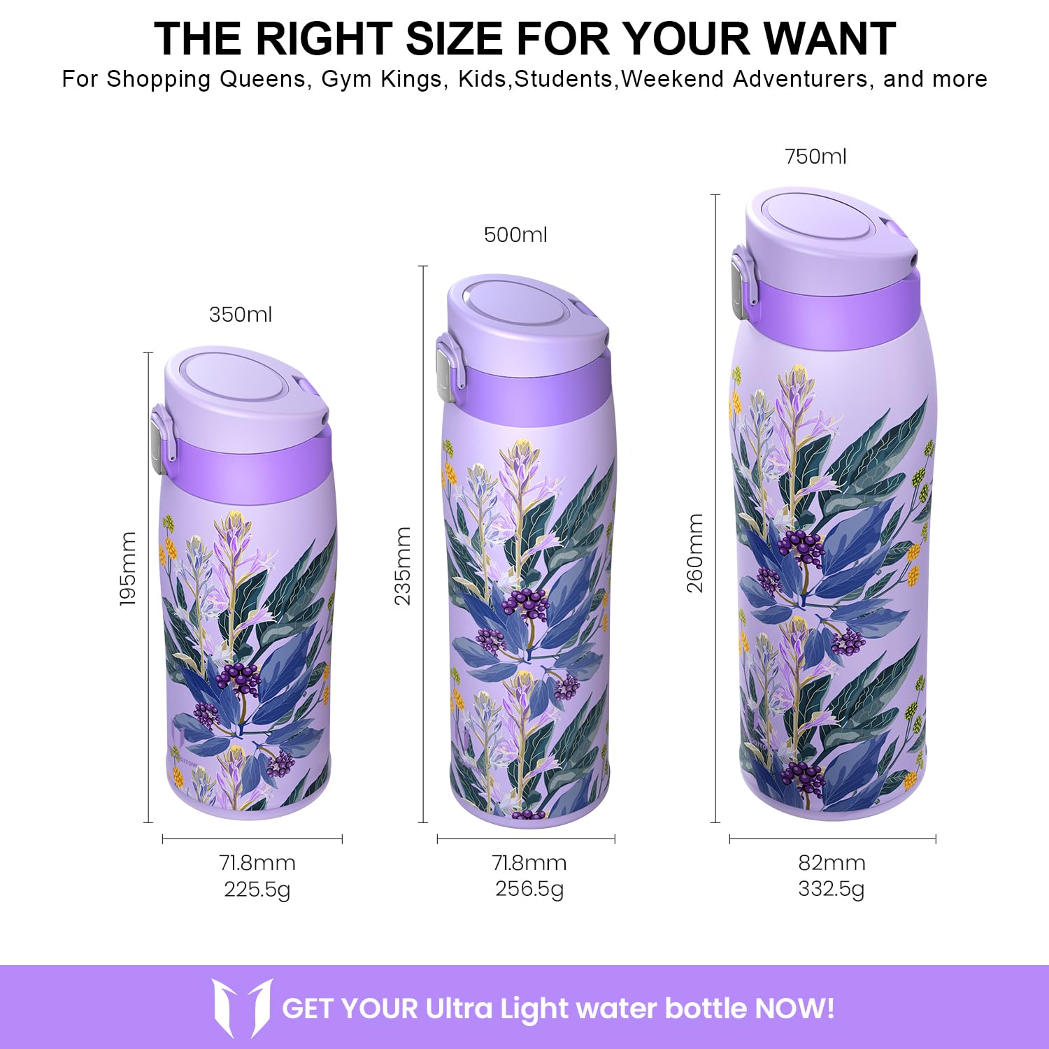 Super Sparrow Borraccia Termica Cannuccia, Borraccia in Acciaio Inox - 350ml, 500ml, 750ml, 950ml - Senza BPA Tazza Borracce Termiche, Bottiglia Termica per Bambini, Scuola, Sportiva