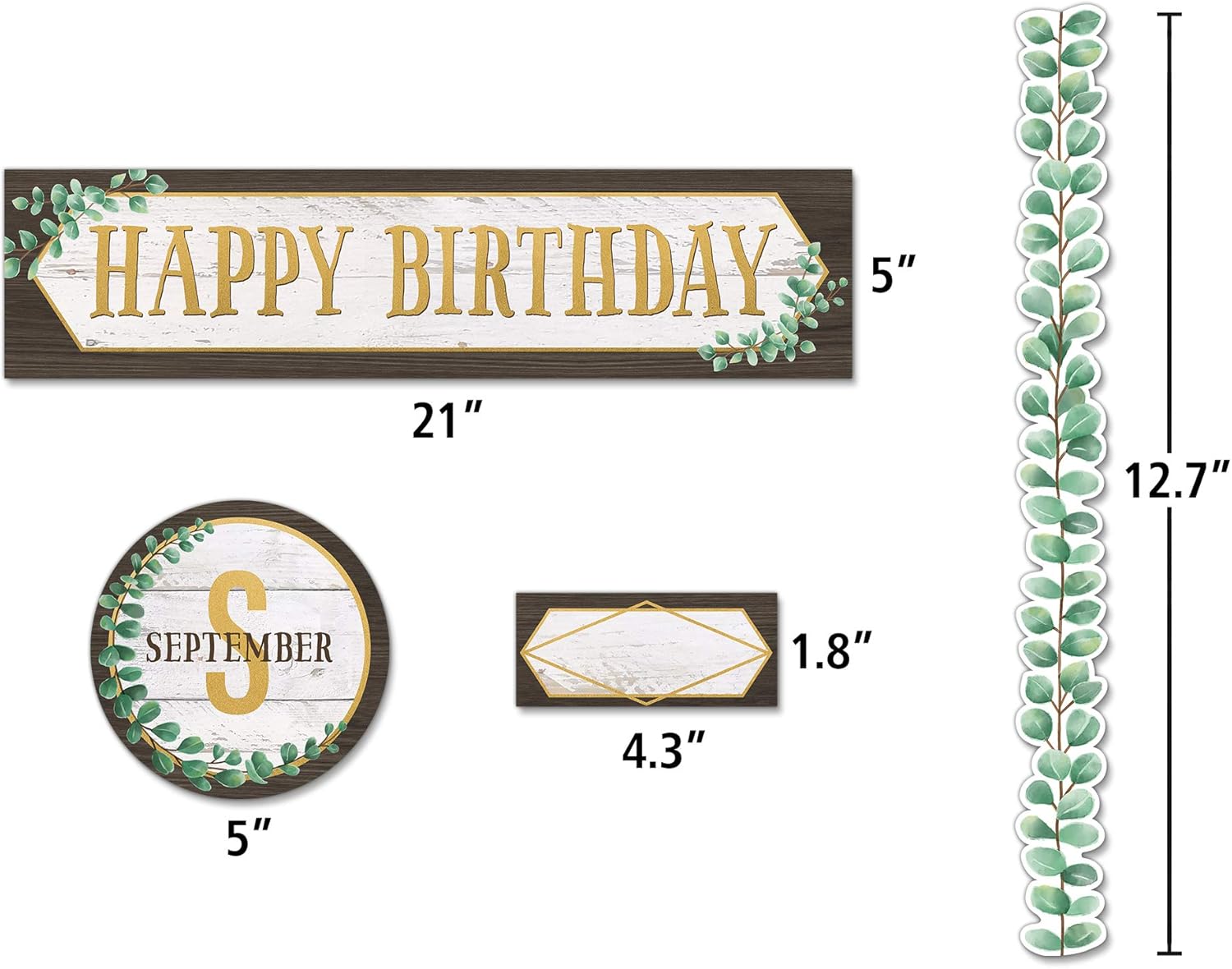 Teacher Created Resources Eucalyptus Happy Birthday Bulletin Board Set (Pack of 2)