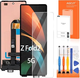 AMOLED for Samsung Galaxy Z Fold 2 5G Screen Replacement Z Fold 2 5G LCD Display SM-F916B SM-F916U SM-F916W Screen Touch Digitizer Assembly Repair Part Original(with Fingerprint Function)