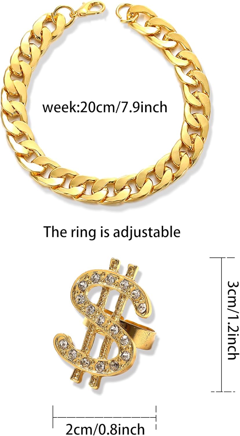 Boys 80s 90s Outfits 6 Pcs Hip Hop Costumes Accessories Kids Colorful T Shirt for Theme Party - Image 5