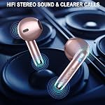 Ecouteurs sans fil, Bluetooth 5.4 écouteurs HiFi Stéréo, 2026 Téléphones sans fil avec 4 ENC Le bruit annule les micros, 40H Jeux dans l'oreille Buds avec LED Affichage, IP7 Ecouteurs Bluetooth Sports étanches