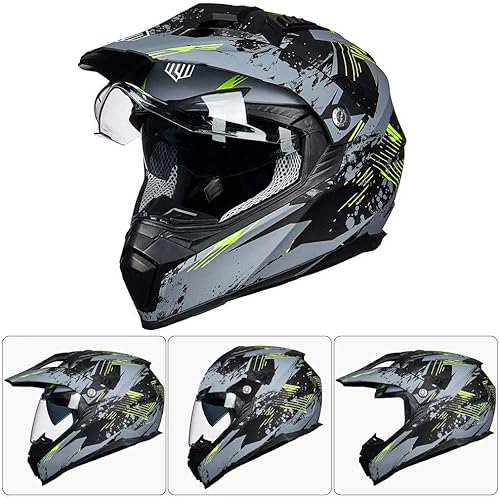 Miniatura 2 de ILM Casco deportivo dual para motocicleta todoterreno, visera solar para motocross, ATV, motocross, certificado por DOT, modelo 606V