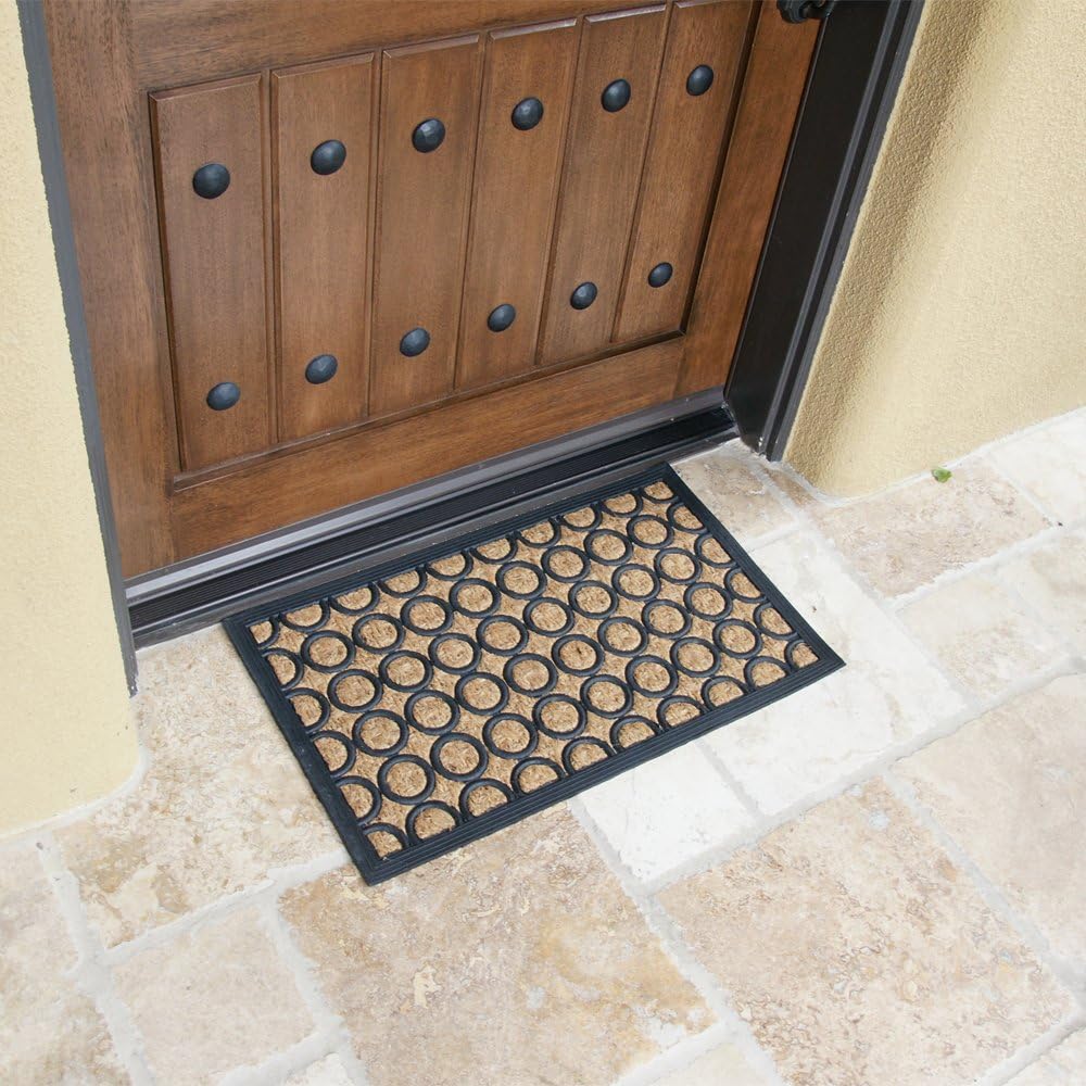 Rubber-Cal "Tranquil Pattern Rubber Coco Outdoor Doormat, 18 x 30-Inch