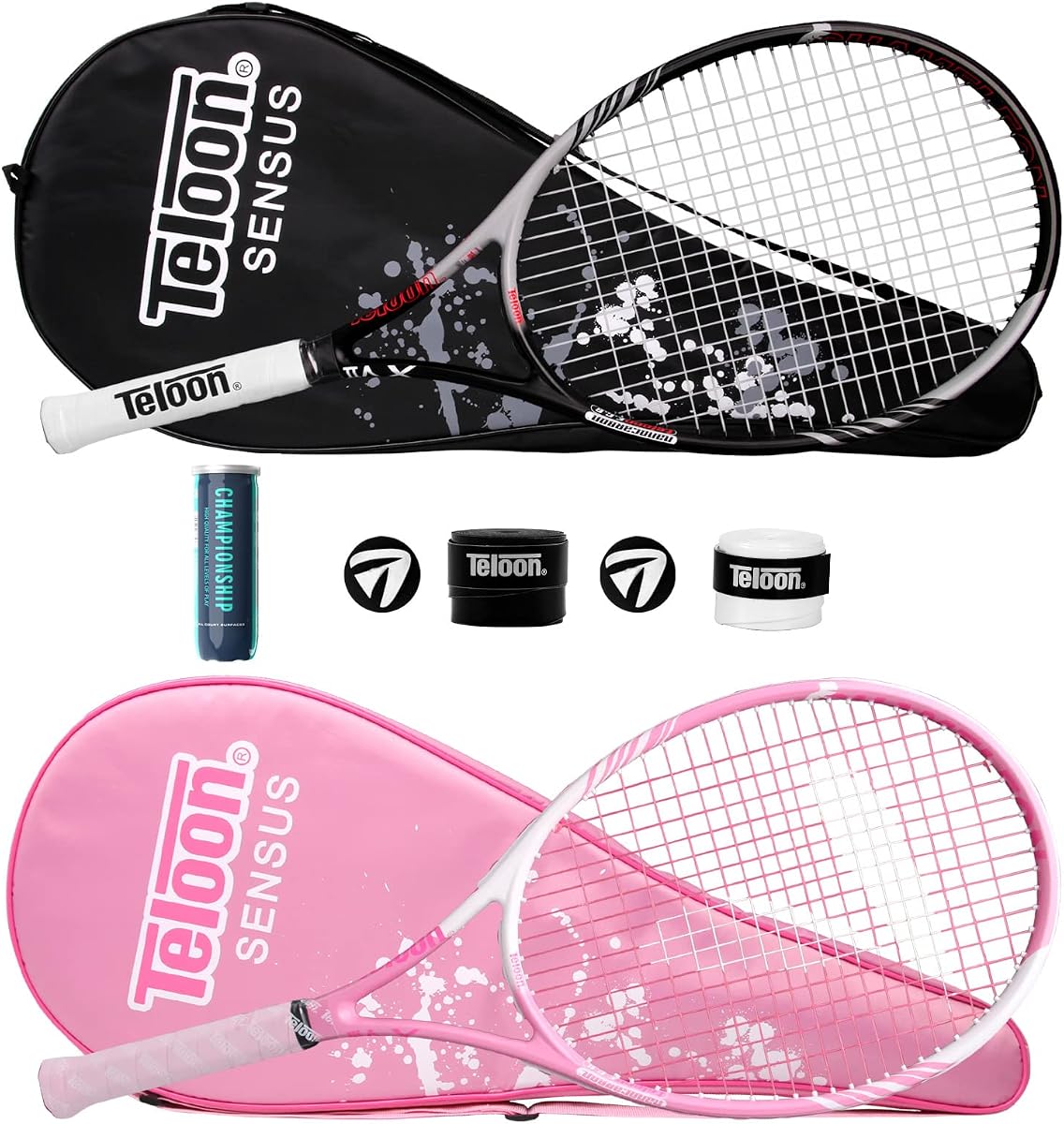 Raquetas de tenis para adultos, 2 piezas, raqueta de tenis recreativa de 27 pulgadas para hombres y mujeres, estudiantes universitarios, raqueta de tenis para principiantes....