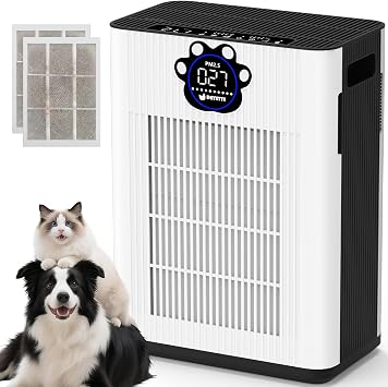 DAYETTE Pet Air Purifier for Home Large Room 3400 Ft2, TVOC & PM2.5 Sensors