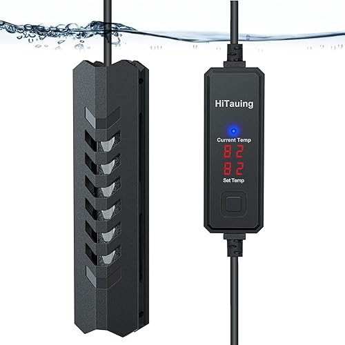 HiTauing Calentador de acuario pequeño, calentador de tanque de peces ajustable de 50 W, calentador de tortuga, mini calentador de acuario