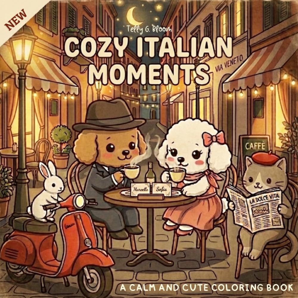 COZY ITALIAN MOMENTS: LIBRO DA COLORARE RILASSANTE PER ADULTI