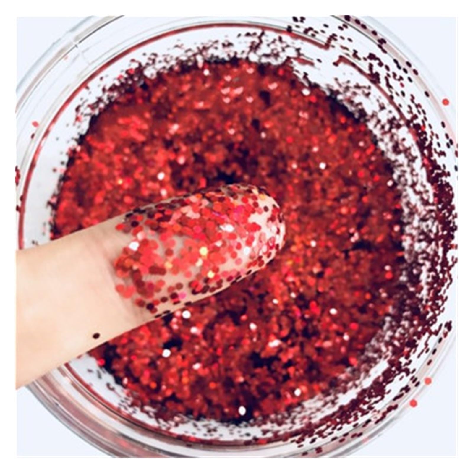 NINA NUGROHOUltra-Thin PET Sequins 1mm Dot Glitter 3D Nail Sequin Paillettes Eo-Friendly Loose Sequin for Nails Art Decoration 8g Costume Nail Cream Glue Phone Case Decoration Glue Fillers (Color : L red)