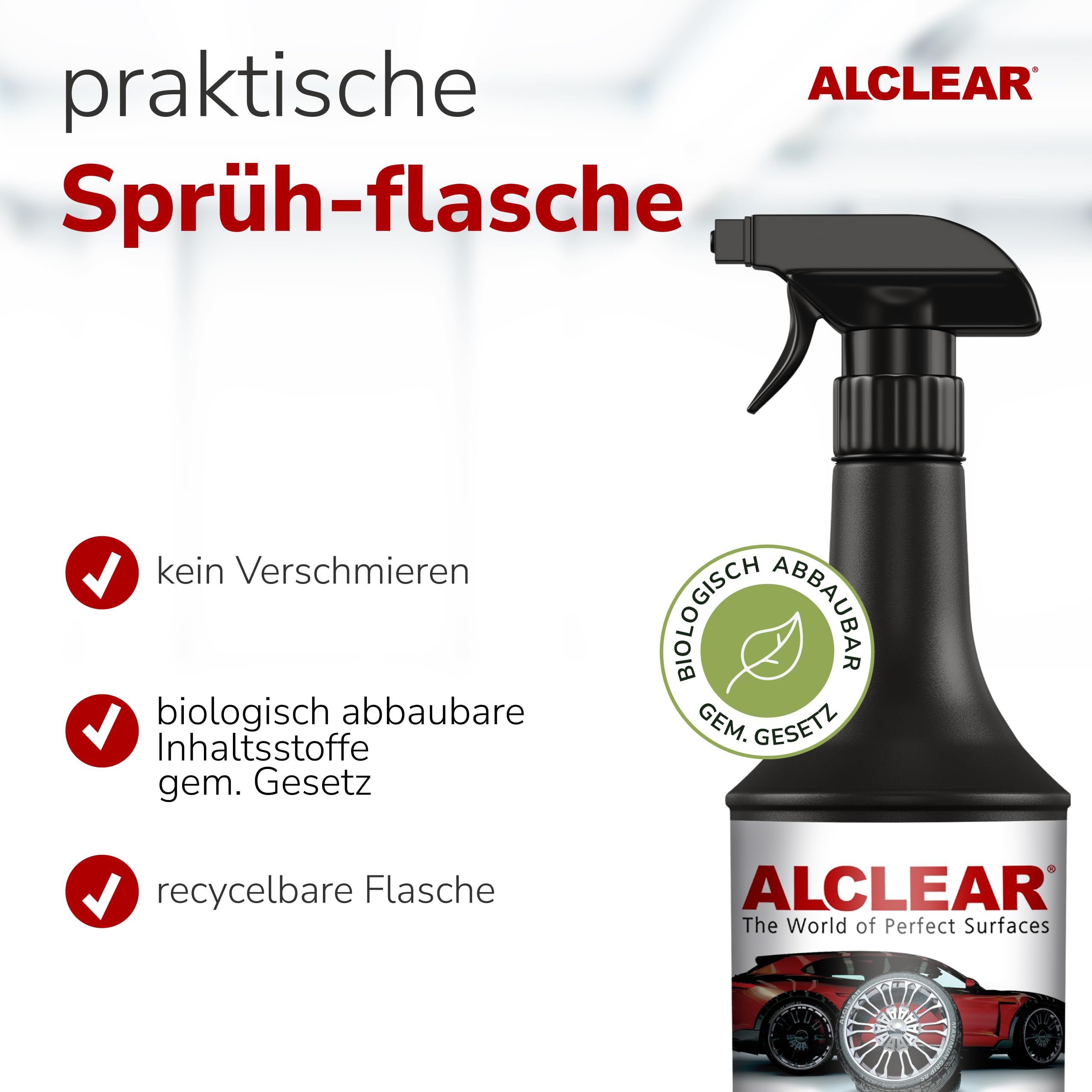 ALCLEAR 721RK Reifenglanz 1000 ml, mit Auftragsschwamm, seidenmatt, UV-Schutz, farbauffrischend,für Reifenflanken, Kunststoff, Türgummi, Gummipflege, Autopflege, Fahrzeugaufbereitung, Auto Detailing - 5