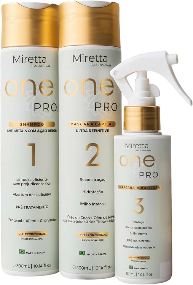 Kit Progressiva Orgânica, Shampoo Anti Metais, Máscara Reconstrutora, Tratamento Capilar, 300ml, 3 Peças