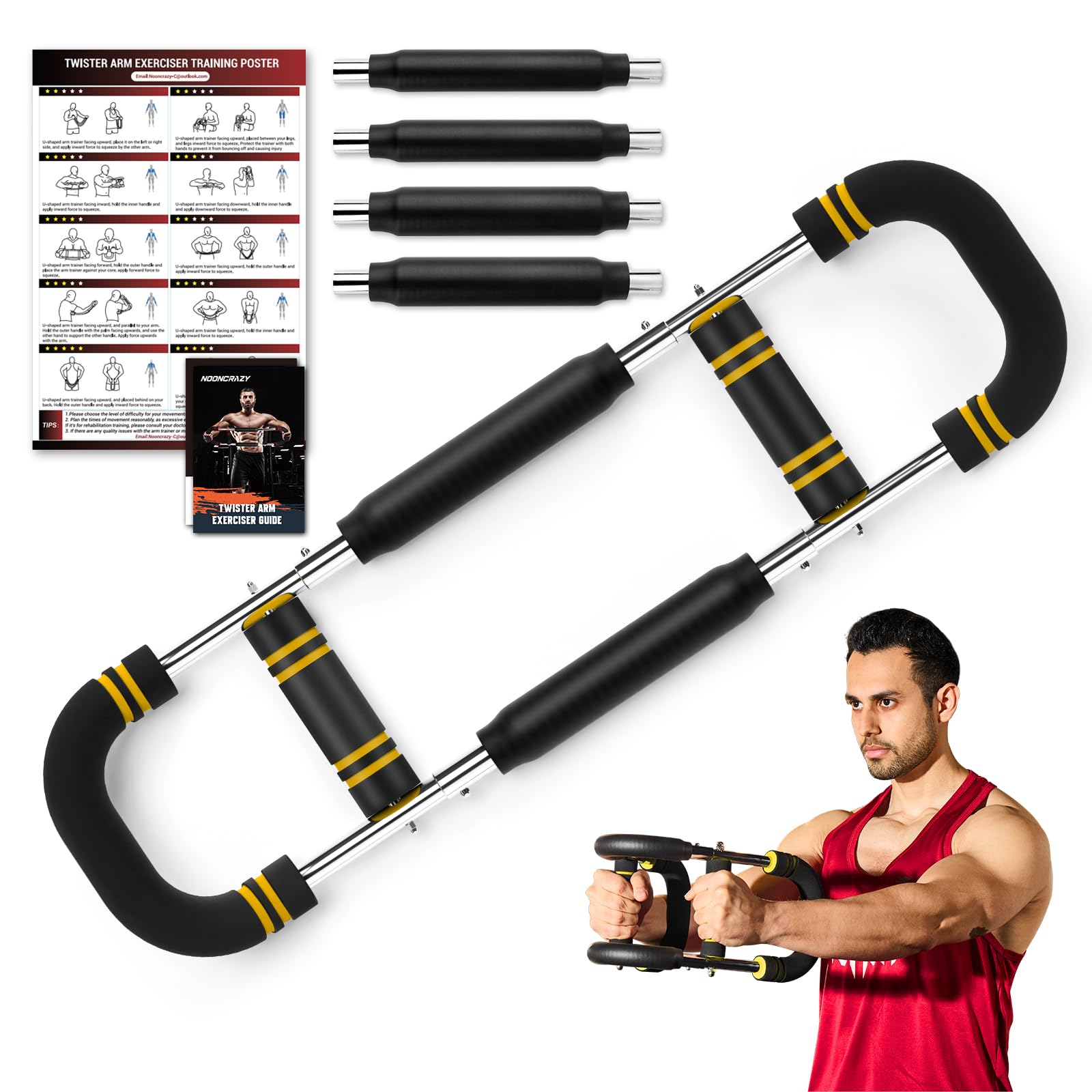 Twister Arm Trainer, 30-120lbs Adjustable Chest Exerciser for Men & Women