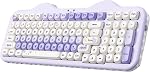YUNZII C98 Clavier mécanique sans fil avec Pad numérique,98 Clé BT5.0/2.4G/USB-C Montage d'étanchéité à chaud avec PBT MOA Captures de clés, sur mesure RGB,Clavier de gâteau mignon pour Win/Mac (Beige, lait V2 Interrupteur linéaire)