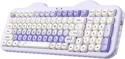 YUNZII C98 Tastiera Meccanica Gaming Wireless con Tastierino Numerico, 98 tasti PBT a profilo MOA, Bluetooth/2.4G/USB-C, Hot-Swap, Gasket, RGB, Design Dolce per Win/Mac (Viola, Candy Switch)