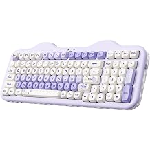 YUNZII C98 Wireless Mechanical Keyboard with Number Pad,99 Key BT5.0/2.4G/USB-C Hot Swap Gasket Mount with PBT MOA Keycaps,Custom RGB,Cute Cake Keyboard for Win/Mac Purple, Candy Linear Switch