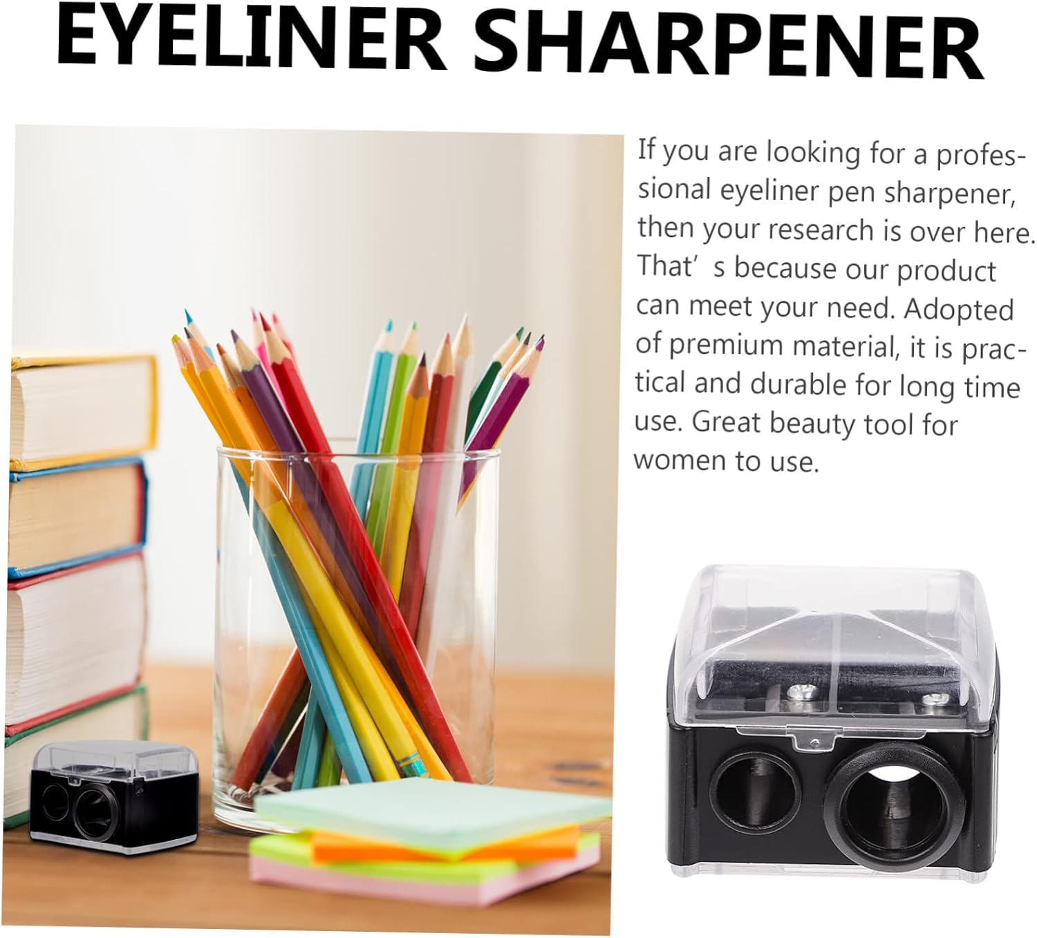 4Pcs Dual Hole Cosmetic Pencil Sharpener for Eyeliner and Lip Liner