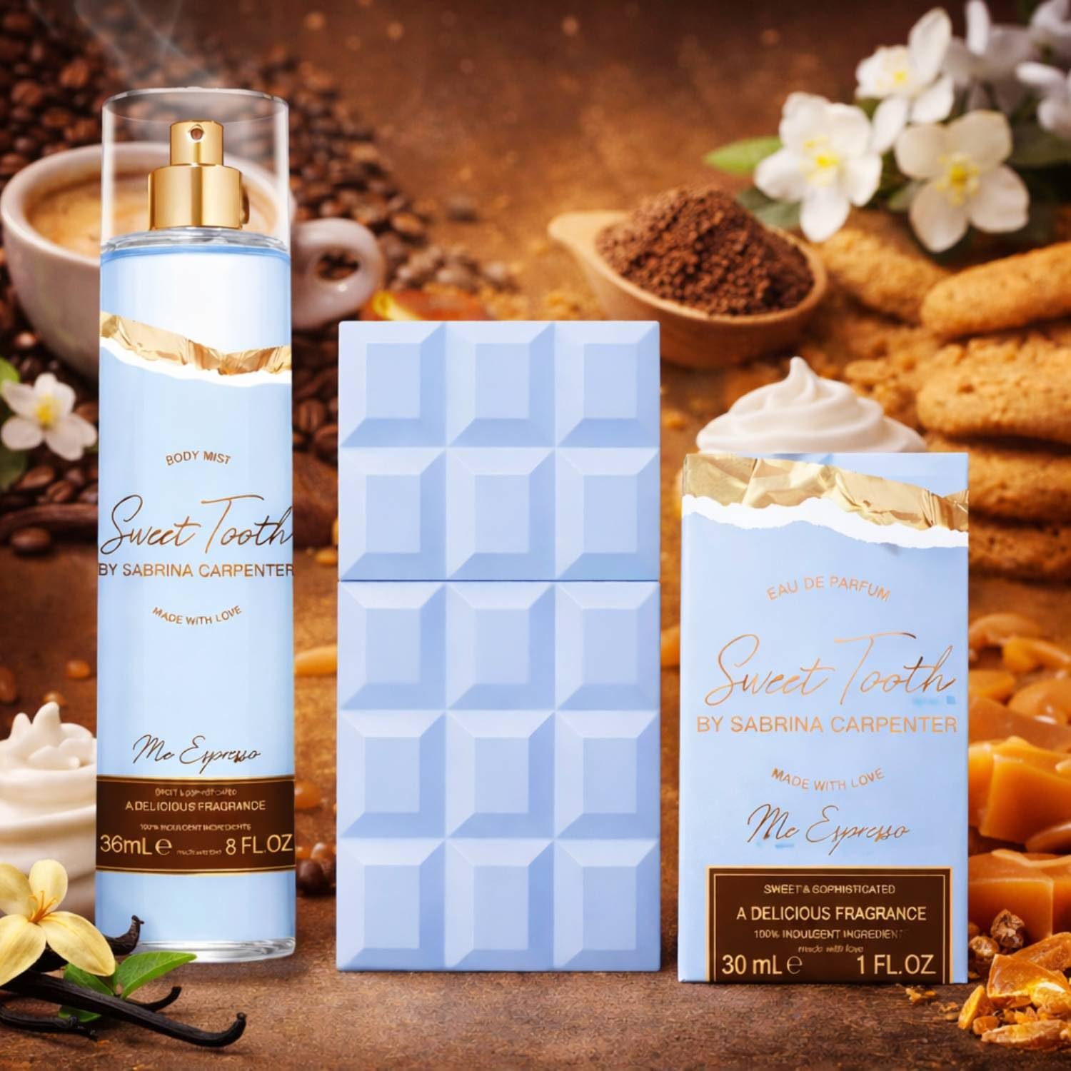 Sabrina Carpenter Sweet Tooth Me Espresso Set Damen - Eau de Parfum + Parfümiertes Bodyspray 236 ml (Spray 30 ml + 236 ml)