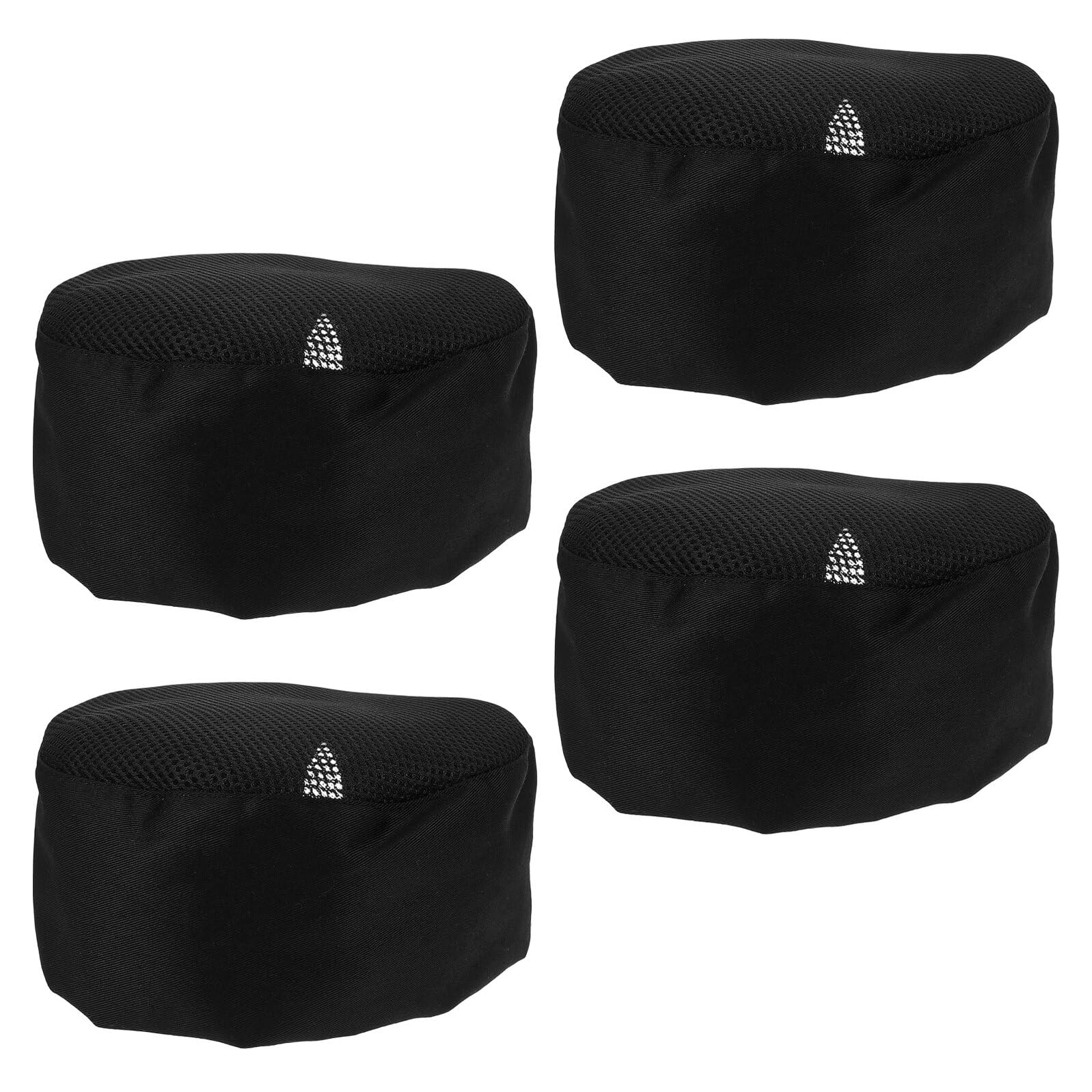 MAGICLULU Gorros de Chef Unisex Negros con Malla Transpirable, Ajustables para Cocina Profesional, Paquete de 4 Unidades para Restaurante, Hotel y Servicio de Alimentos
