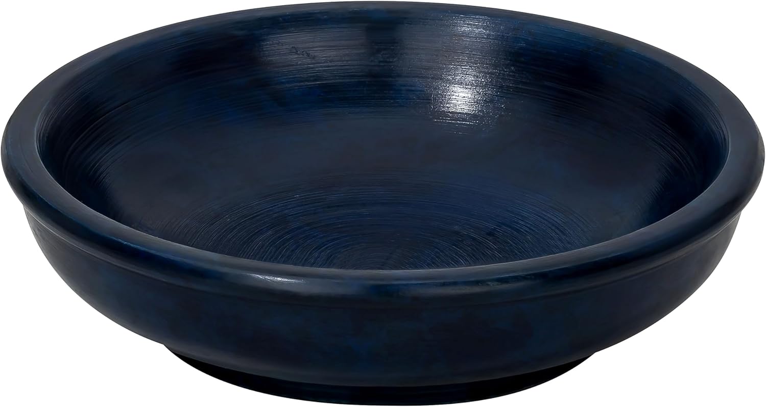 Fireproof Blue Soapstone Scrying/Smudge Bowl/Incense Bowl [Round Diameter 4 inches Hand Painted] Bowl for Smoking on Charcoal