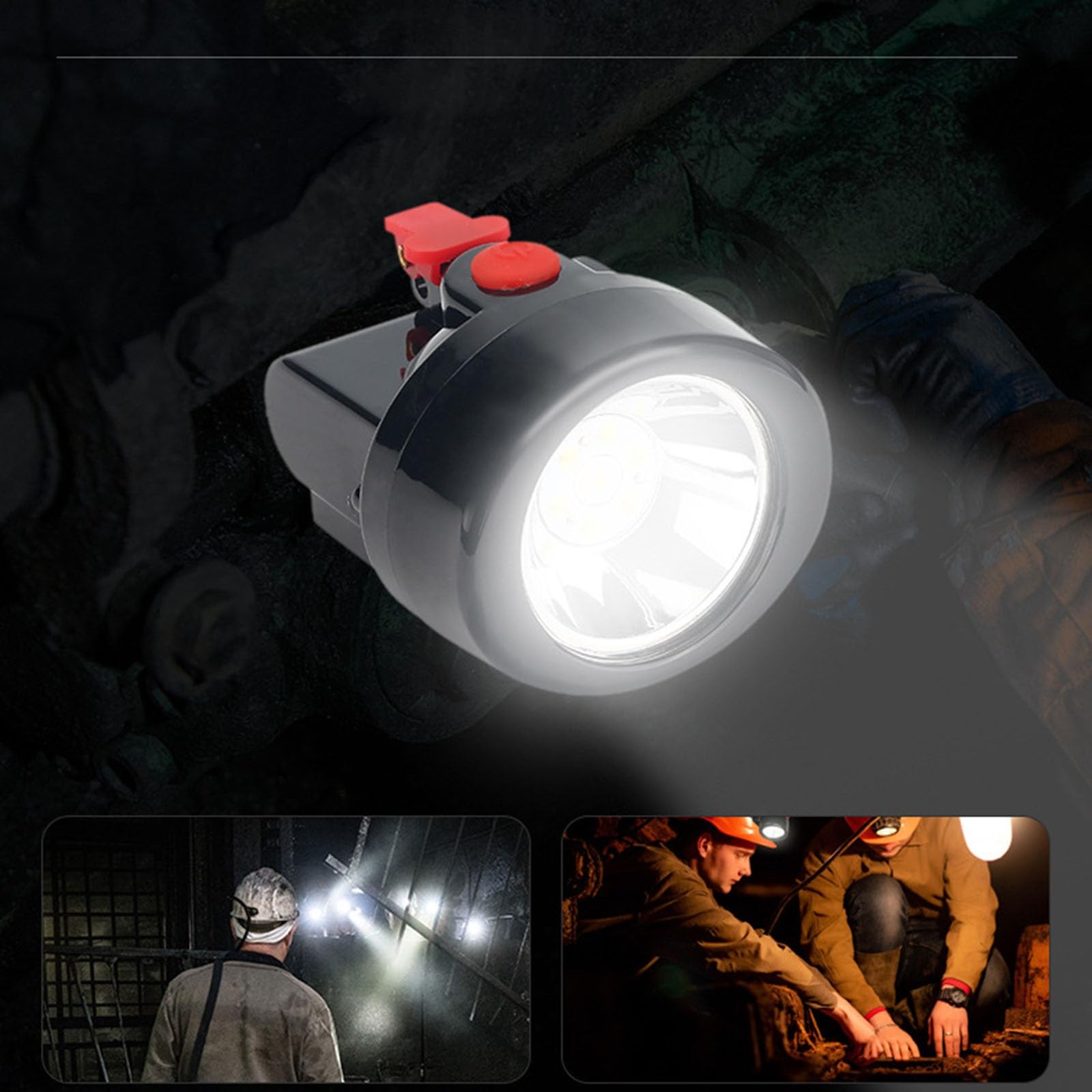 Linterna Frontal LED a Prueba de explosiones for mineros, ultrabrillante, con 2 Modos, Recargable, Resistente al Agua, for Acampar al Aire Libre y Correr