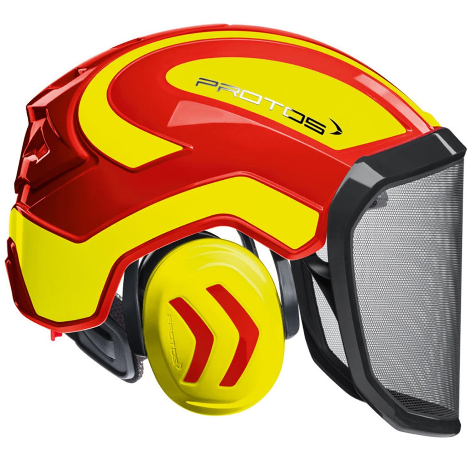 Protos Integral Forest helm, couleur:rot/gelb;Ausstattung:grobes Visier