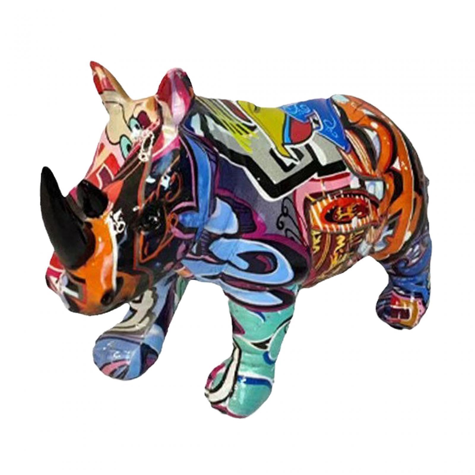 TWISAXC Rhinoceros Statue Unique Home Decorations Elegant Figurine for Creative Desk Art Centerpiece For Any Coffee Table Rhinoceros Figurine Ornaments Statue Decor