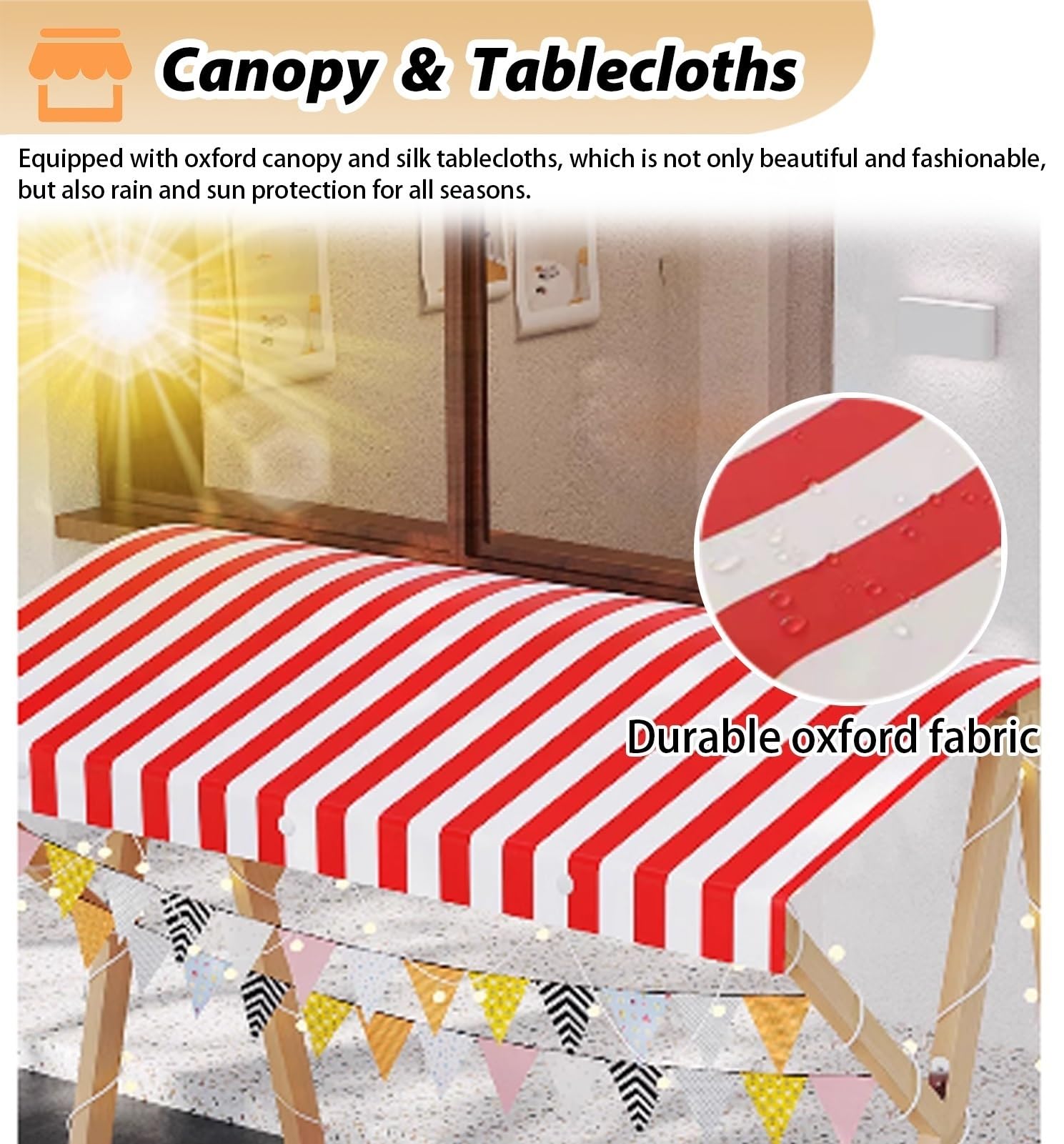 Marktstand Verkaufsstand Eiswagen aus Holz, Faltbarer Marktständer mit Dessertwagen, Tragbarer Imbissstand für Gewerbe, Partys und Den Einzelhandel(White,Width 150cm (59"))