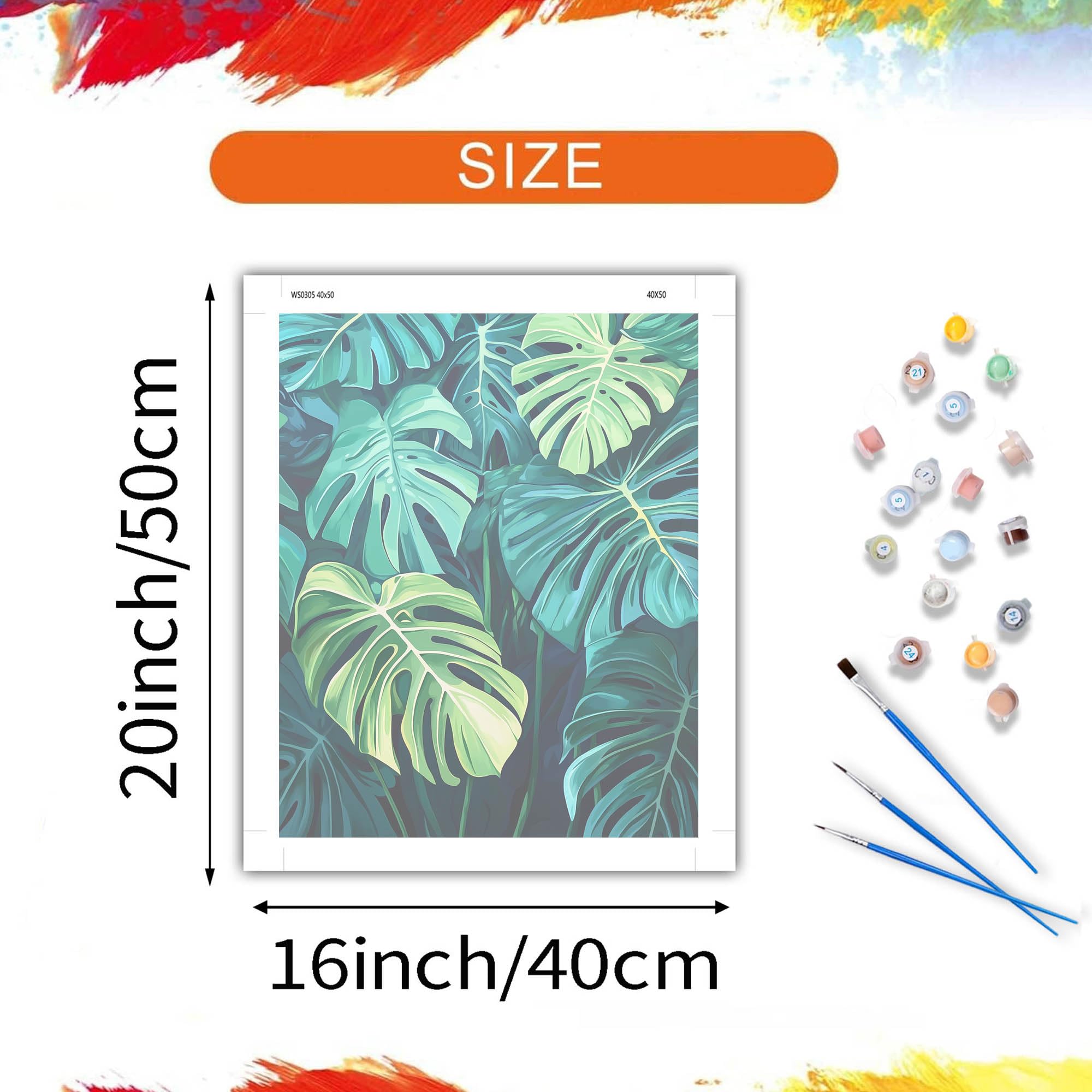 Amazon.com: ARNLRDYA Monstera Leaf Paint by Number Kits, Plants Poster DIY  Paint by Numbers, Green Leaves Acrylic Painting for Gift Living Room Study  Bedroom Home Decor(1620inches, Unframe)