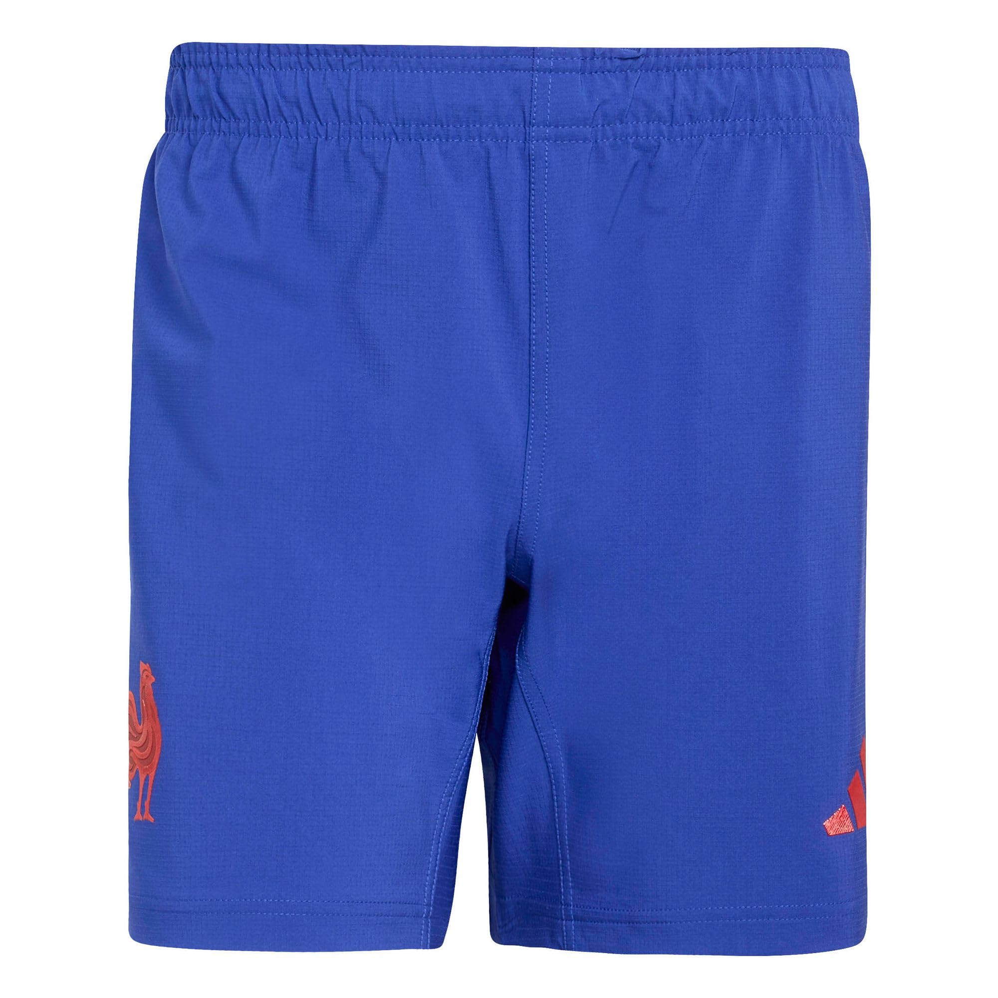 adidas Men's France Rugby Replica Playing Shorts, semi Lucid Blue, S