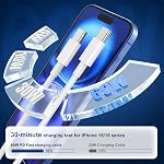 3-Pack 45W USB C Chargeur pour iPhone17/16/15,10FT USB C Câble et USB C Bloc de chargeur rapide pour iPhone 16e,16/15 Plus,17 Air, 17/16/15 Pro, Pro Max, Pad, Samsung Galaxy S25 S24 S23 S22 S21 Ultra