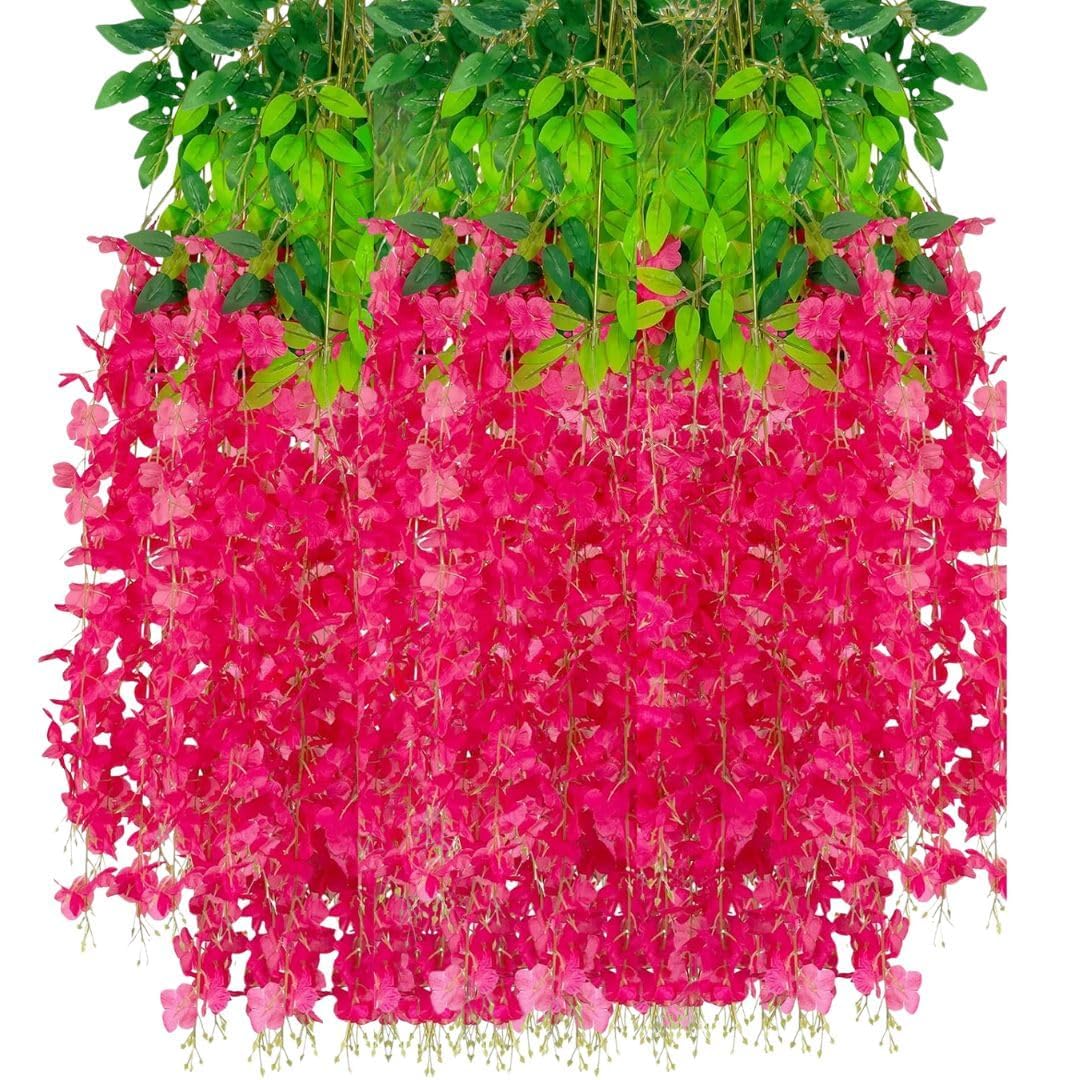 Peach Wisteria Garland - 6 Pieces for Diwali & Events -13