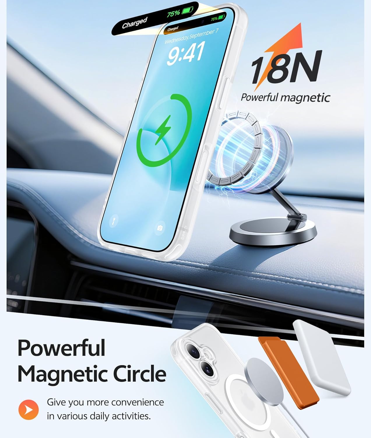 FNTCASE for iPhone 16 Case: [Compatible with Magsafe] Translucent Matte Cases with [Full Camera Protection] [Screen Protector] Military Grade Shockproof Protective Phone Cover - White - Image 3