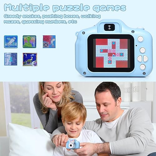 Miniatura 7 de Cámara para niños, regalos de cumpleaños de Navidad para niños de 3 a 9 años, cámaras de video digitales HD para niños pequeños, juguete portátil
