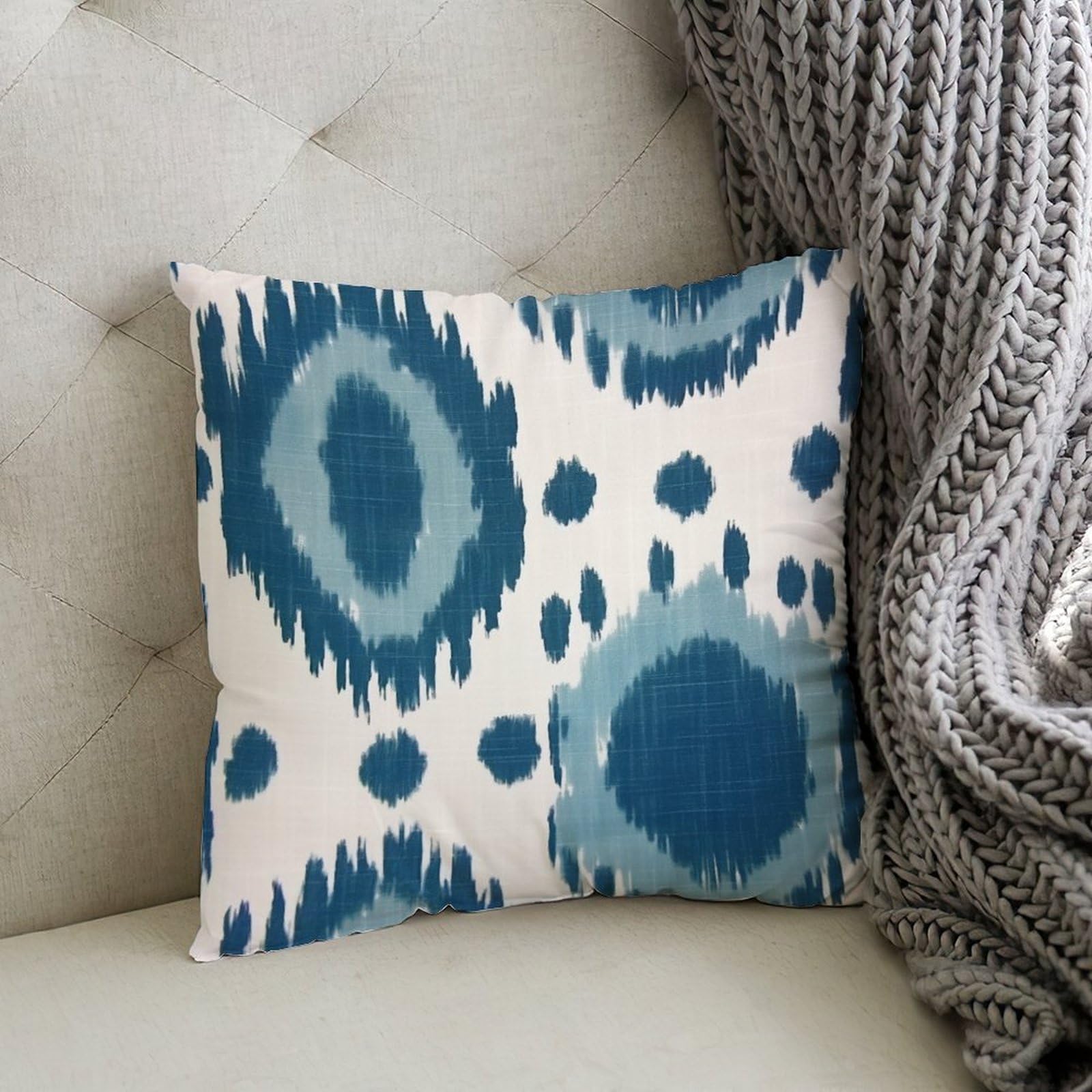 Set Di 2 Federe Per Cuscini KANUSHI | Reversibili, 60x60 Cm, Con Cerniera, Decorative, Senza Imbottitura