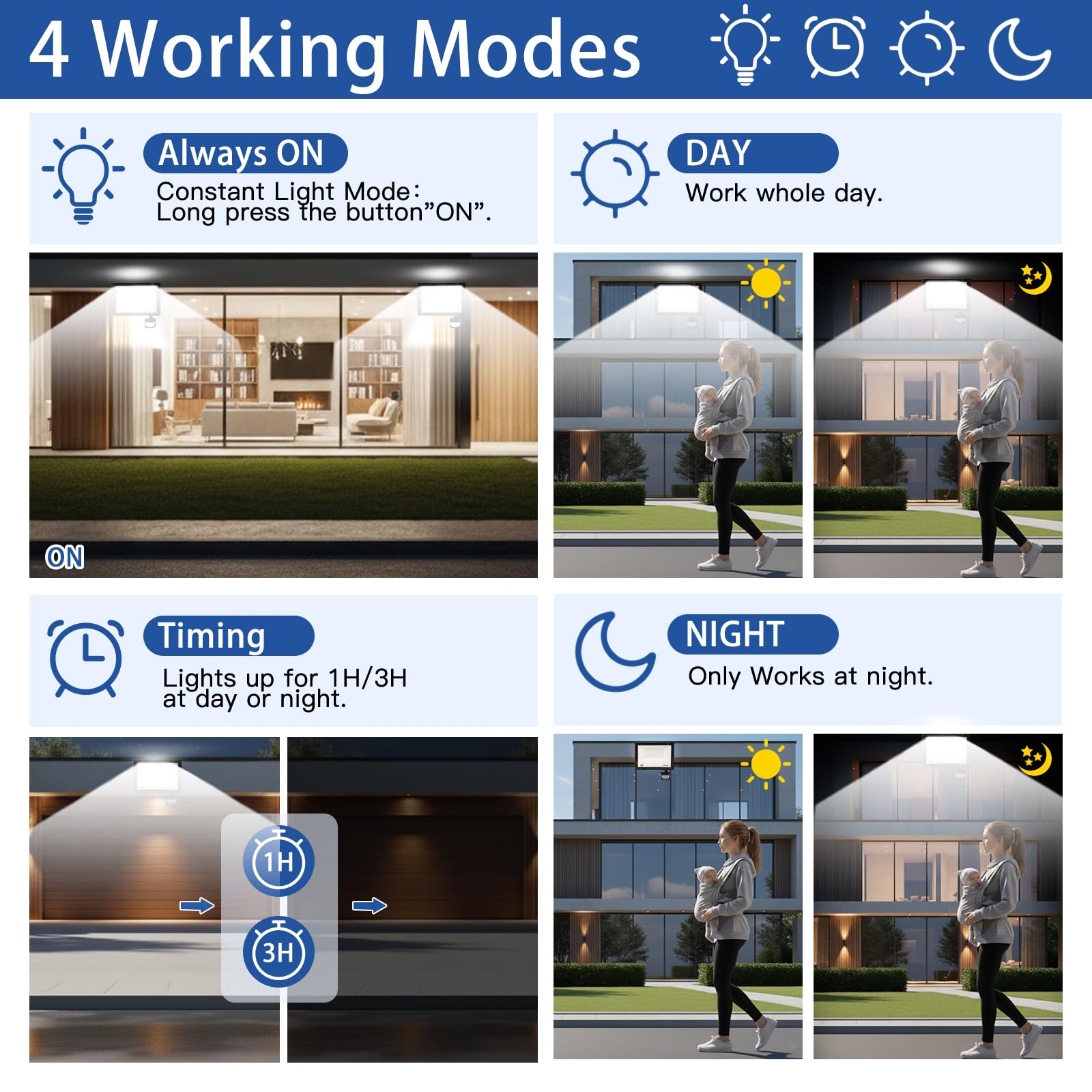Projecteur Led Exterieur Detecteur de Mouvement et Télécommande 100W, 10000LM 7000K Spot LED Extérieur,Réglables 10 luminosité Eclairage Exterieur Blanc Froid Étanche IP67 pour Garage Jardin-Noir