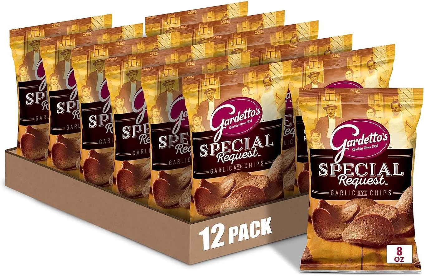 Snack Mix, Roasted Garlic Rye Chips, 8 oz (Pack of 12)