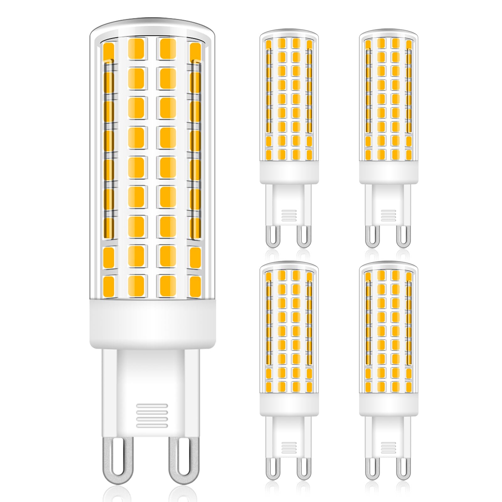 TRIJZHOU G9 Led Light Bulbs, 7W Equivalent to 75W Halogen, 750lm Warm White 3000 Kelvin, 220-240V Non-Dimmable No Flicker, 360°Beam Angle for Home Lighting Decor 5-Pack — image 1