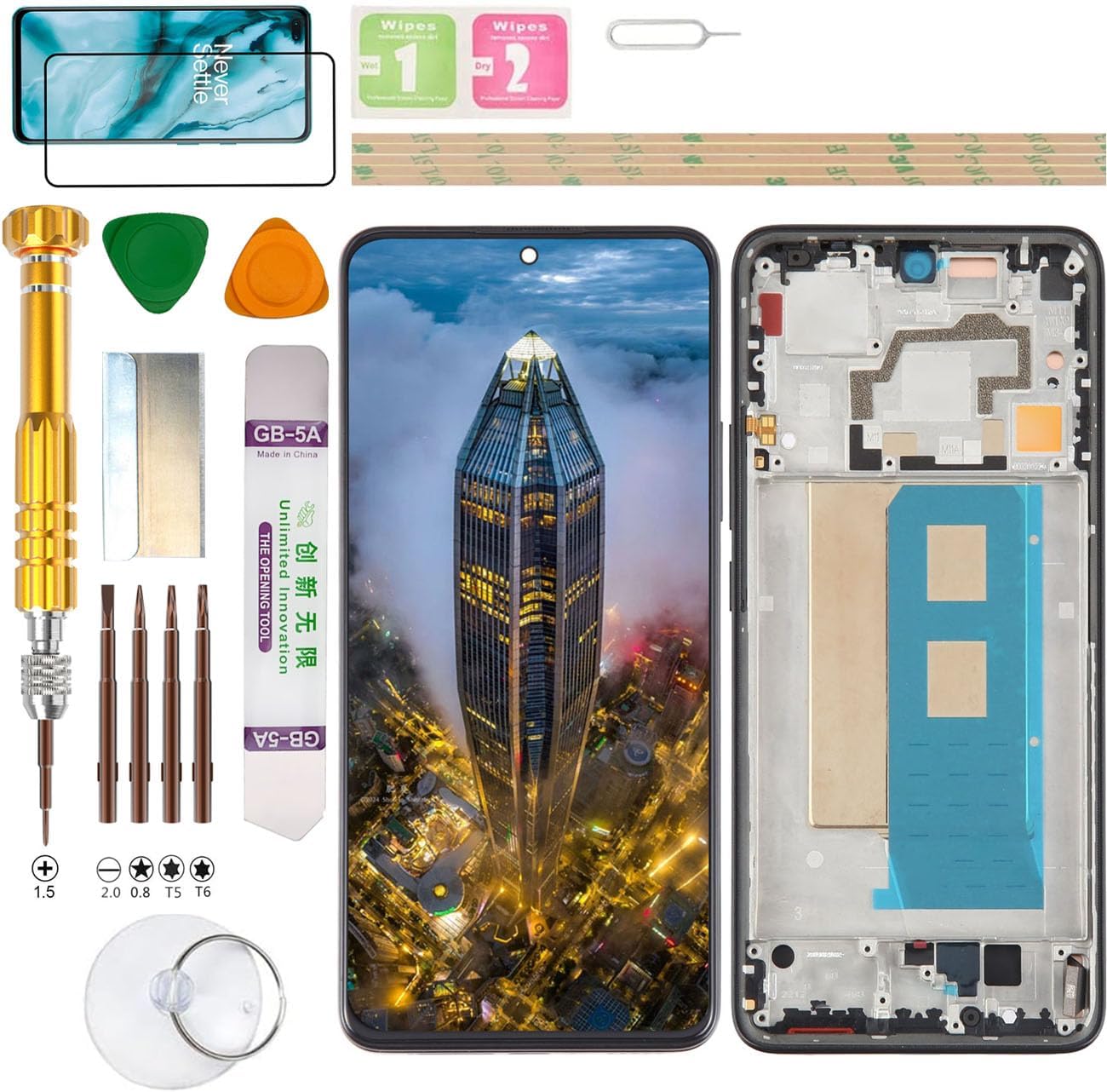 No Fingerprint LCD Display for Xiaomi POCO F5 PRO 23013PC75G Screen Replacement Kit Black