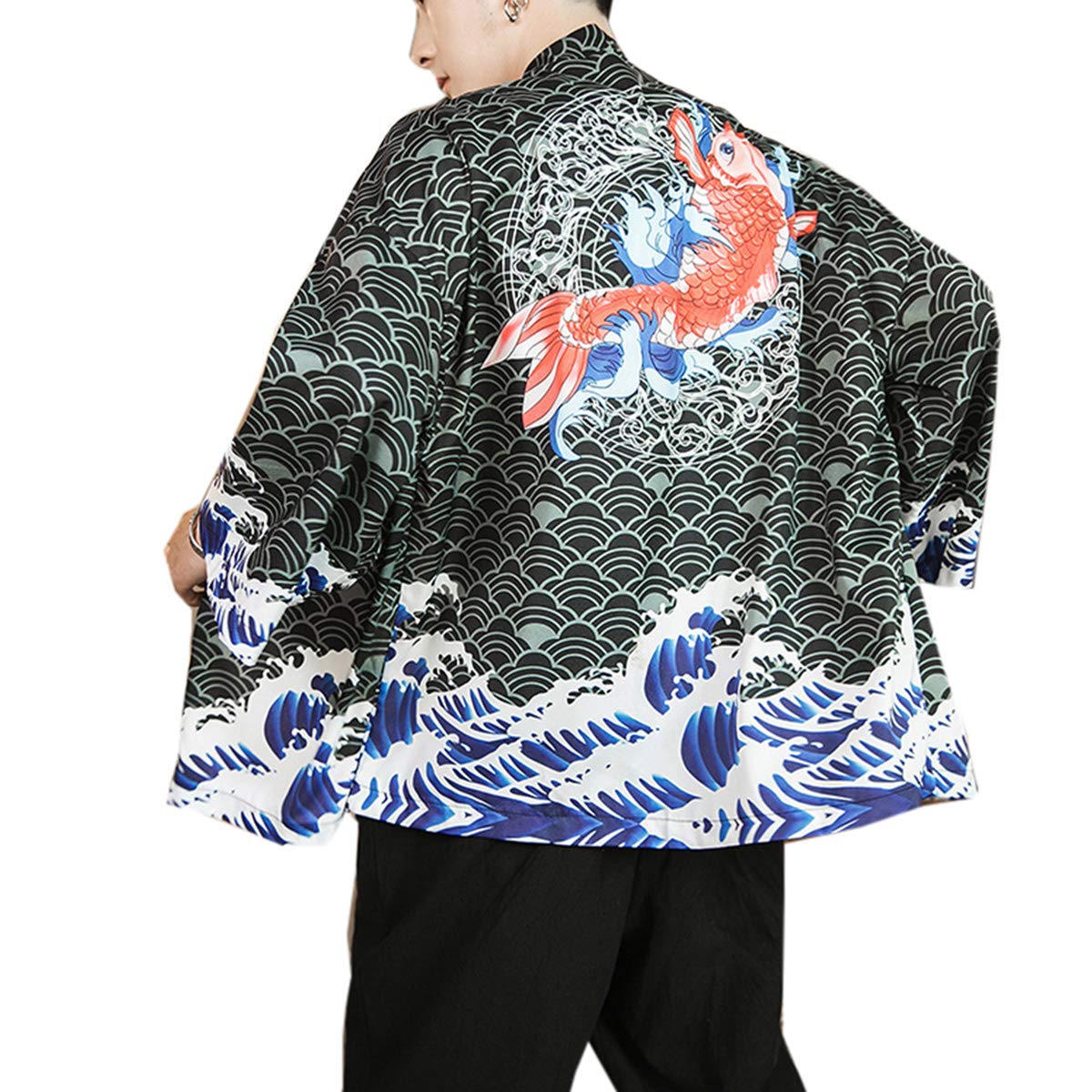 Seidarise Men's Haori Jacket Kimono Cardigan Yukata Noragi Happi Coat