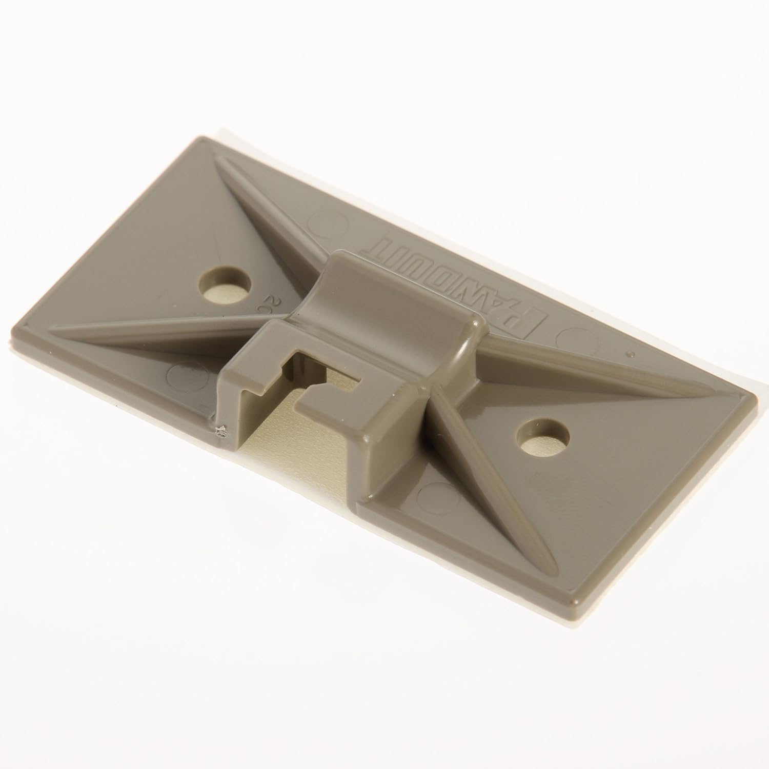 Panduit SMS-A-C14 Snap-In Cable Tie Mount, Mechanically Applied, Pre-Installed Adhesive, Rubber Mounting Method, Gray (Pack of 100)