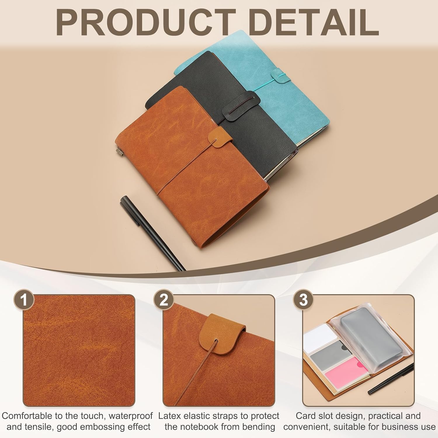 Carnet De Voyage Vintage en Cuir PU - Journal Rechargeable avec Papier à Notes, Idéal pour Les écrivains, Les Voyageurs Et Les Organisateurs. Orange