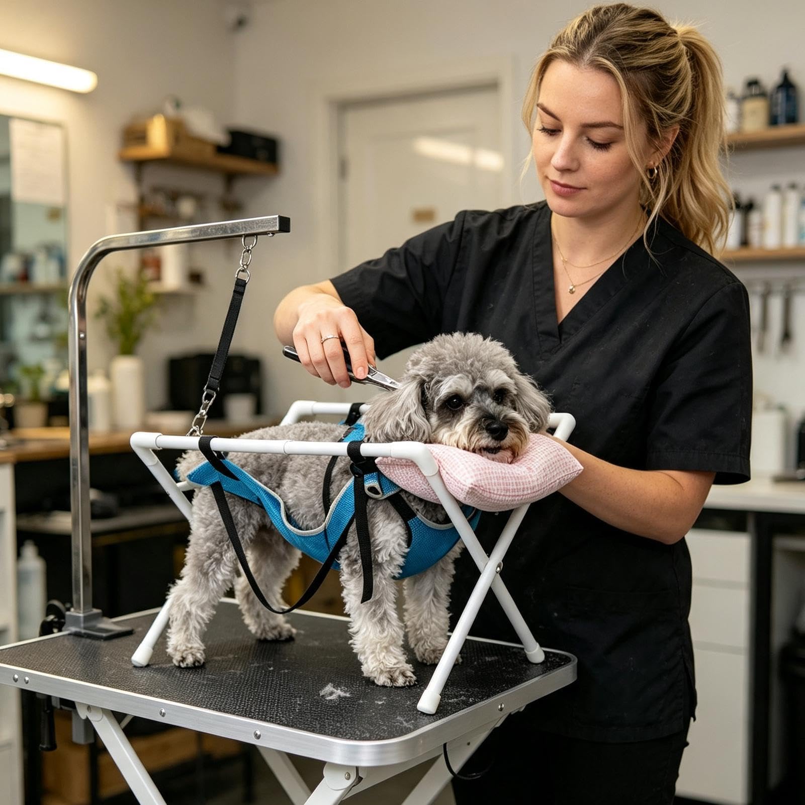 Tappetino per la cura degli animali, panno per la cura degli artigli | Tappetino per la cura del cane, cinghia sicura per artigli, cinghia di fissaggio fissa, soluzione di aiuto antistress
