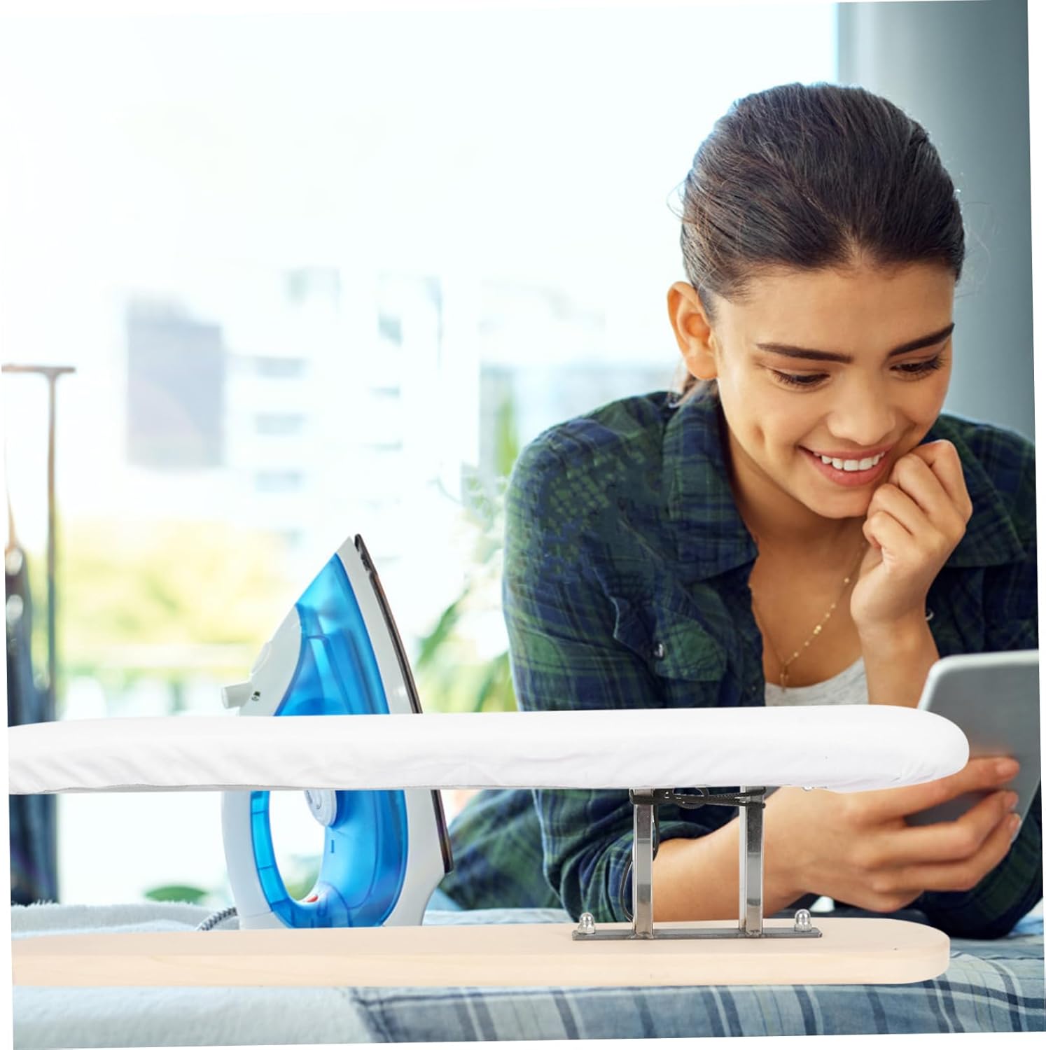 Compact Ironing Board Pad Stool Non-Slip Tabletop Ironing Board for Shirts Pants