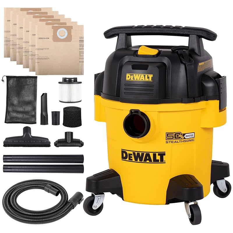 Aspirador de Pó e Líquidos DEWALT Stealthsonic 18,9 L com Motor de 4 Peak HP e Baixo Ruído